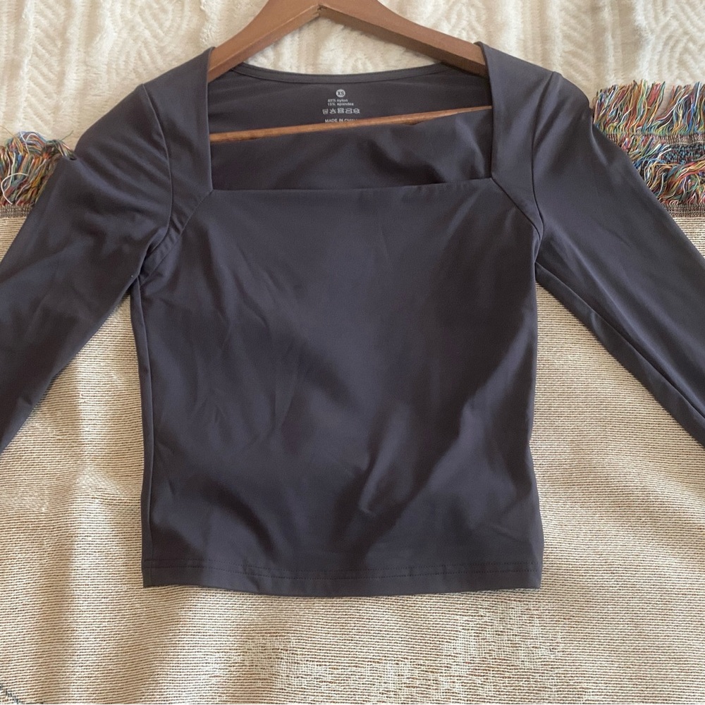 Square Neck Black Women's Top